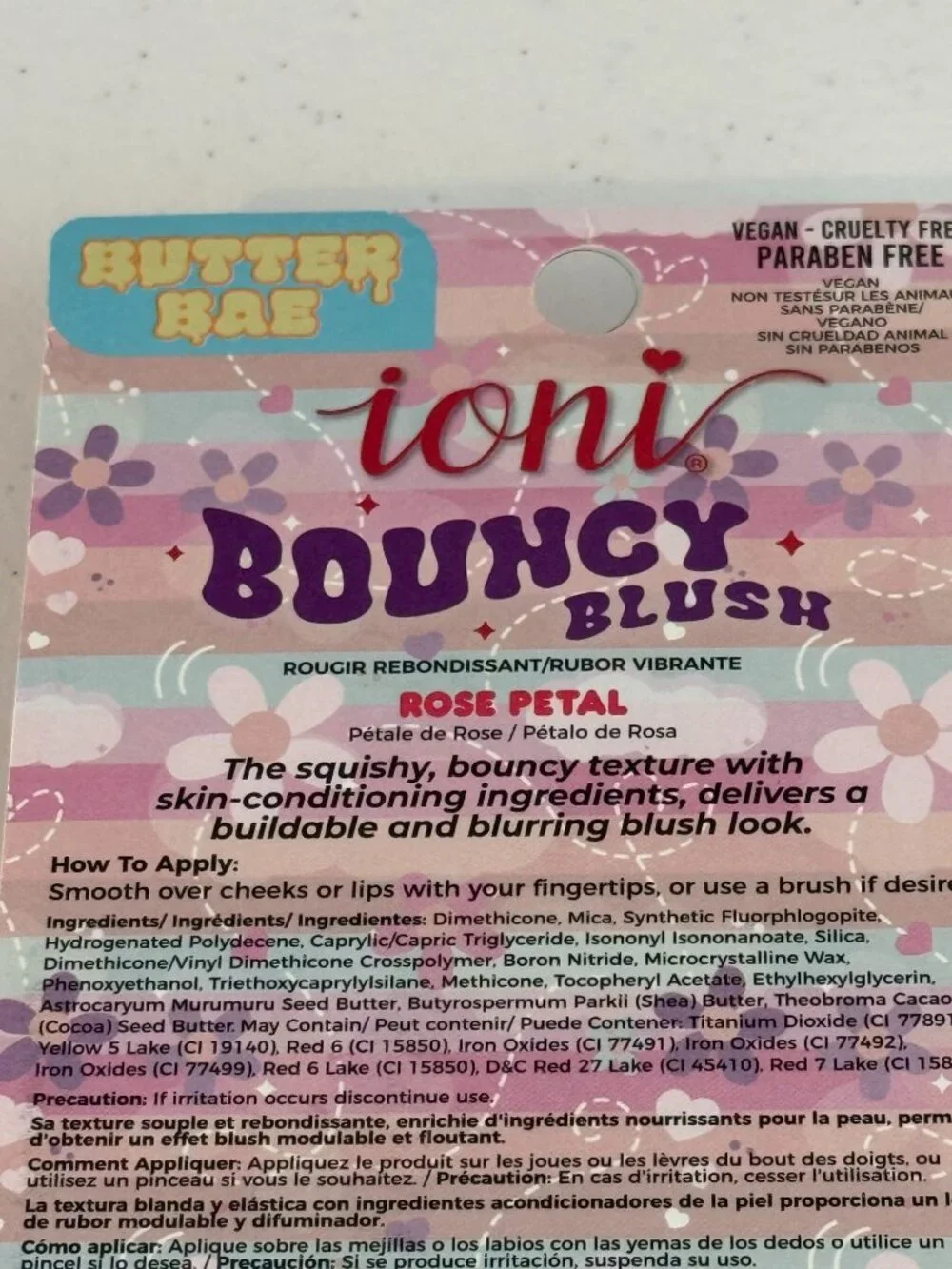 Ioni Butter Bae Bouncy Blush Rose Petal Cheek Lip Color New